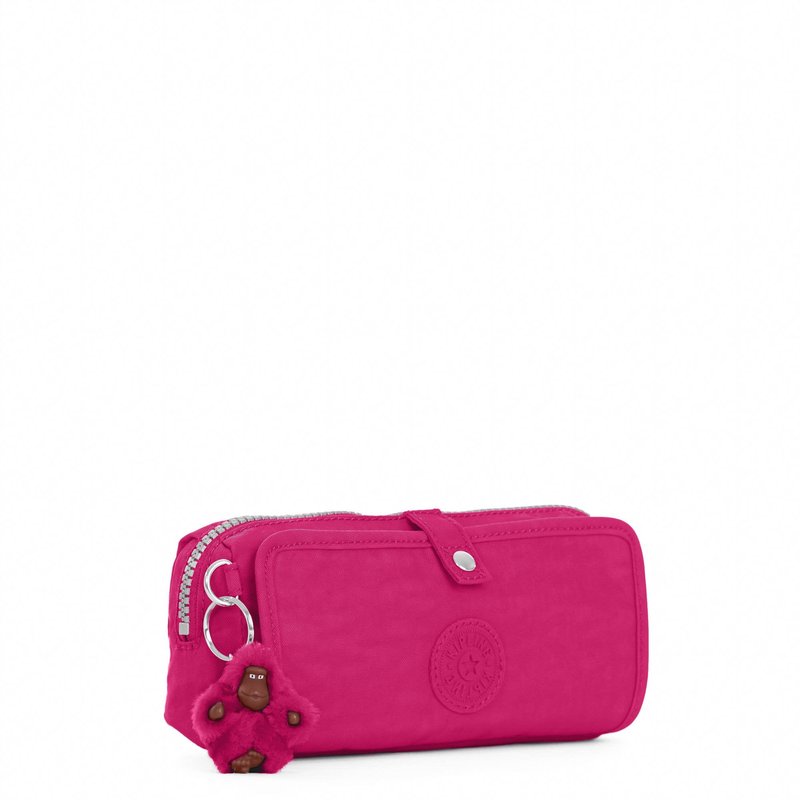 Kipling Wolfe Pencil Pouch Very Berry