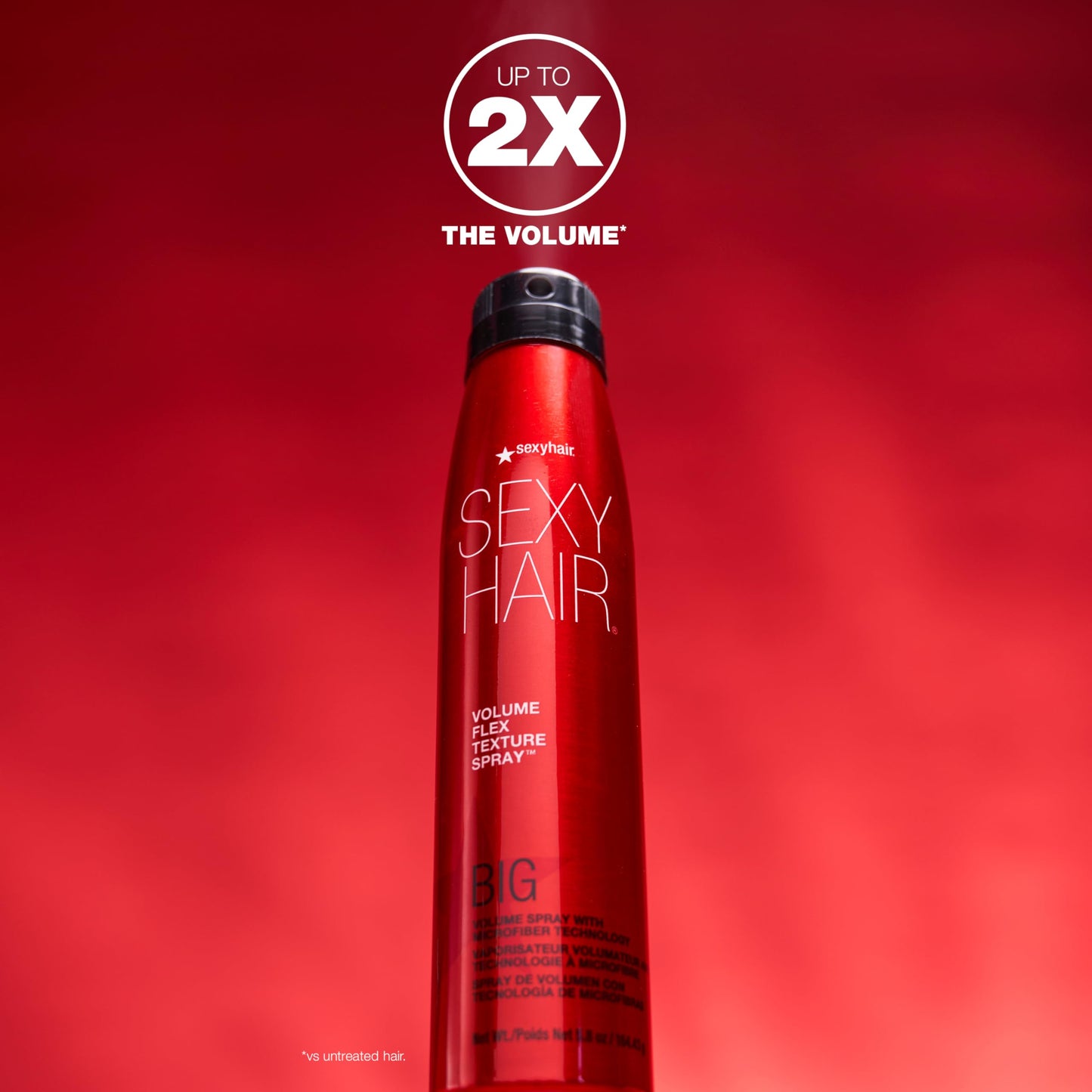 SexyHair Big Volume Flex Texture Spray with Microfiber Technology, 5.8 oz, Builds Flexible Fullness, Provides Volume Up to 2x