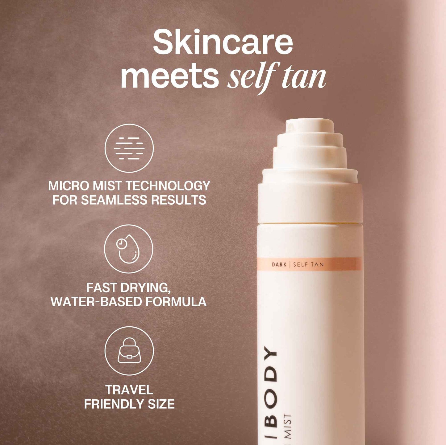 Bali Body Face Tan Mist - Dark Shade | Streak-Free, Fast Drying Facial Self Tanner | Hydrating Soothing Formula for All Skin Types | Vegan, Cruelty Free, Australian Made (70 ml/2.3 fl oz)