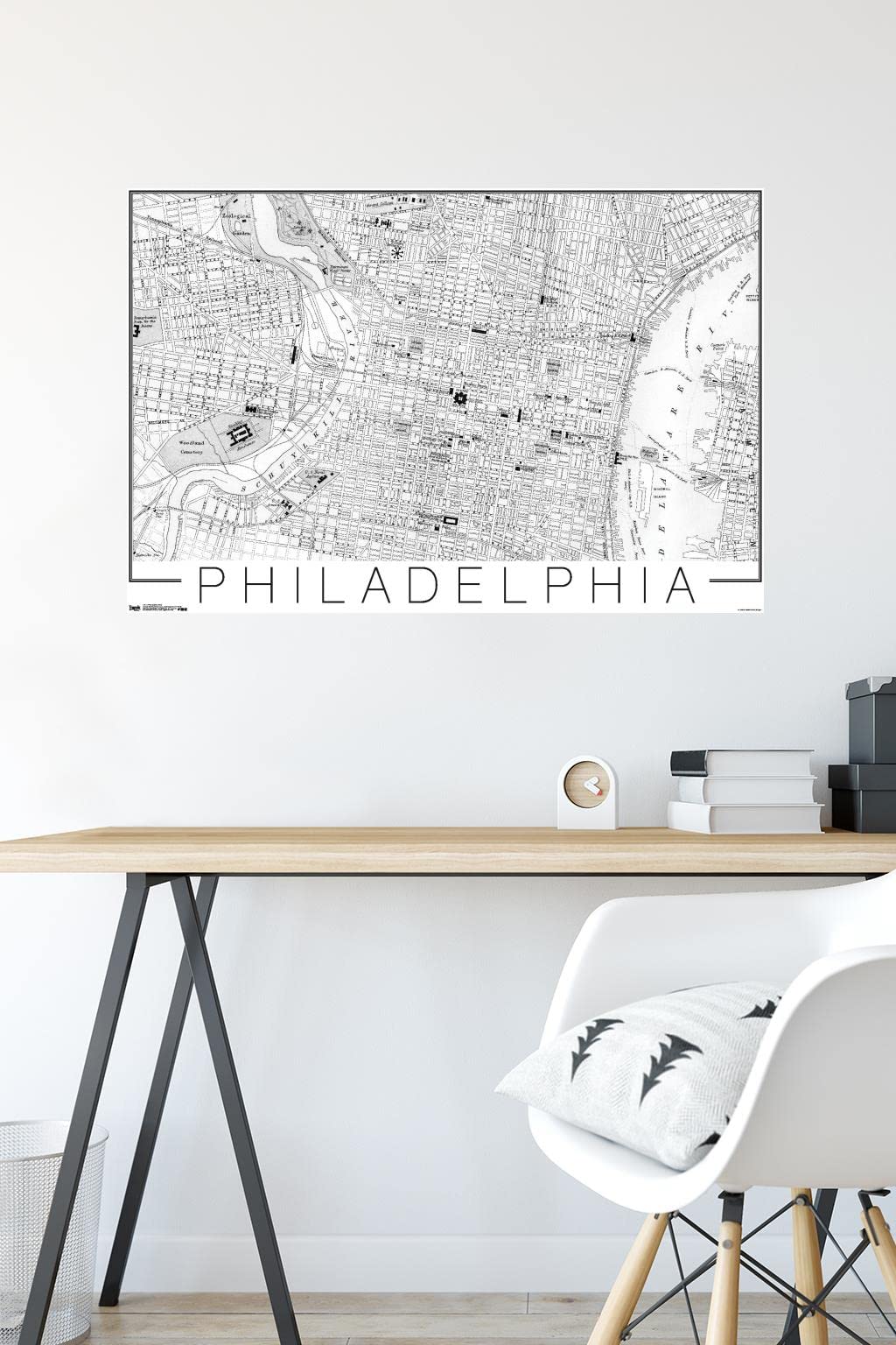 Trends International Philadelphia Map Wall Poster, 22.375" x 34", Unframed Version