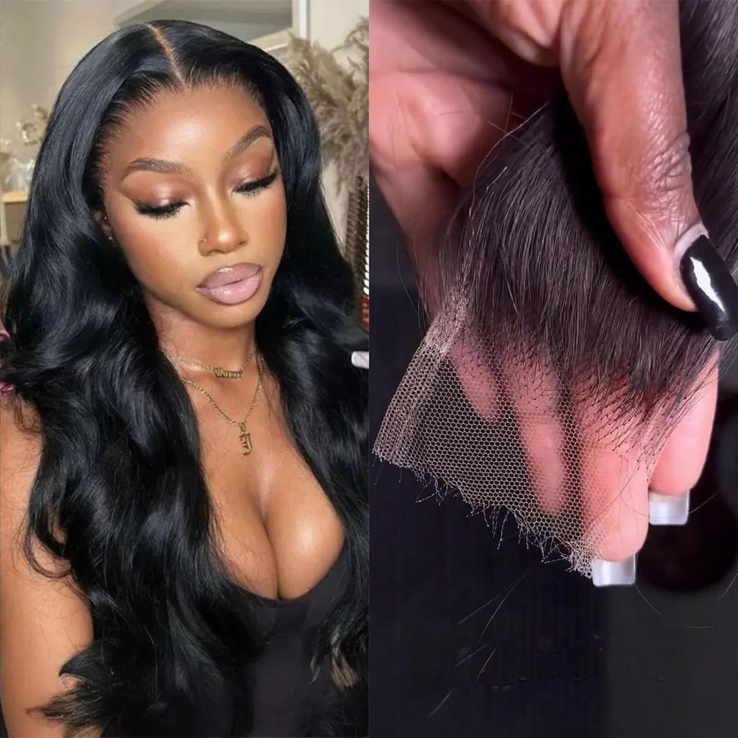 ENOYA 2x6 HD Lace Closure Body Wave Human Hair Pre Plucked and Bleached，Skinlike Real Hd Swiss Lace Invisible 2 By 6 HD Lace Closure Virgin Human Hair With Clean Hairline