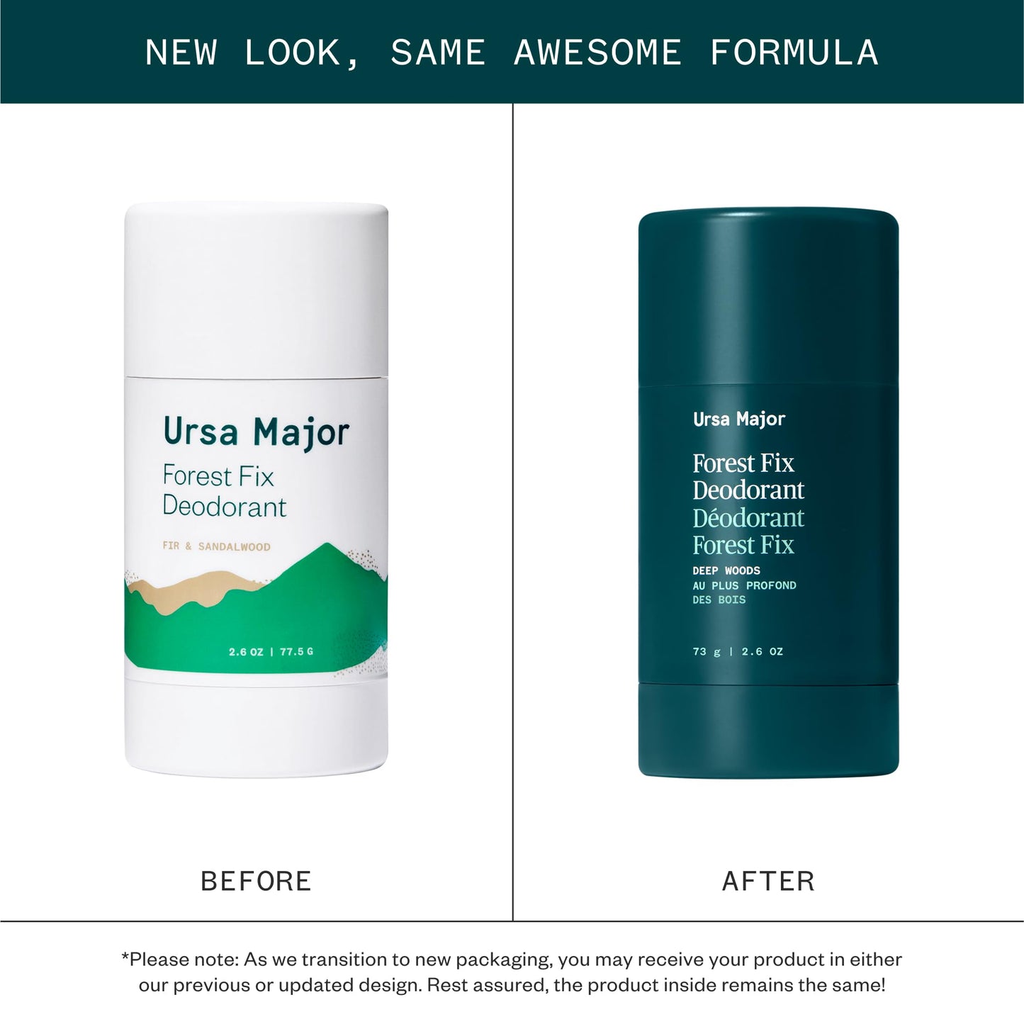 Ursa Major Natural Deodorant - Forest Fix | Aluminum-Free, Non-staining and Cruelty-Free | 2.6 ounces