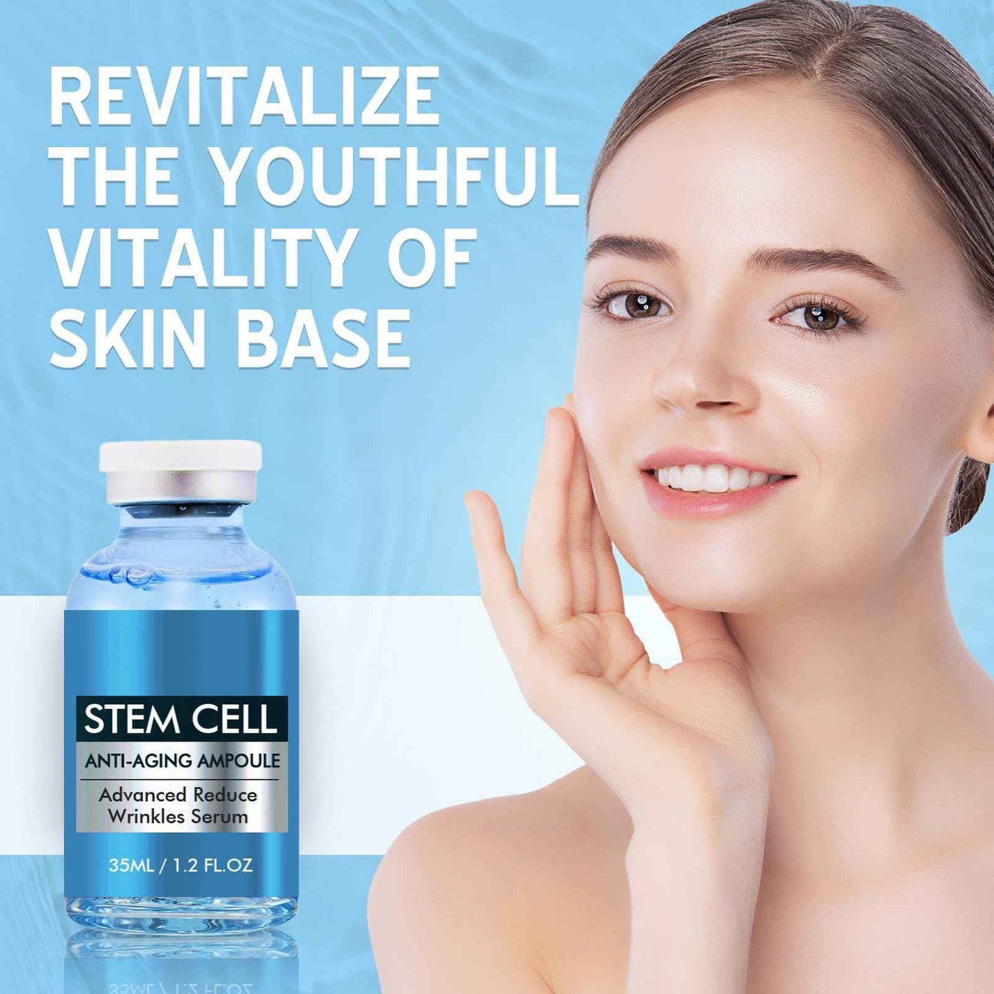 Stem Cell Serum for Face, Microneedling Serum, Anti Aging Face Essence, Makes Skin Feel Firmer, Stem Cells Strengthen and Moisturises, Use with and Without MicroNeedling