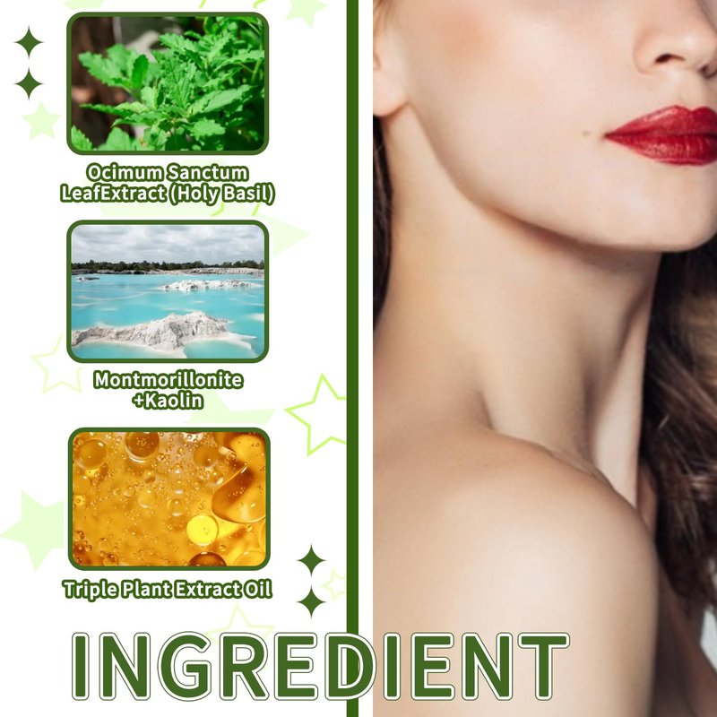 ZYGCDZ Holy Basil Bubble Deep Cleansing Mask with Carbonated Water for Pore Cleansing & Blackhead Removal, Korean Clay Bubble Wash-Off Facial Pack, 90g / 3.17 oz (01)