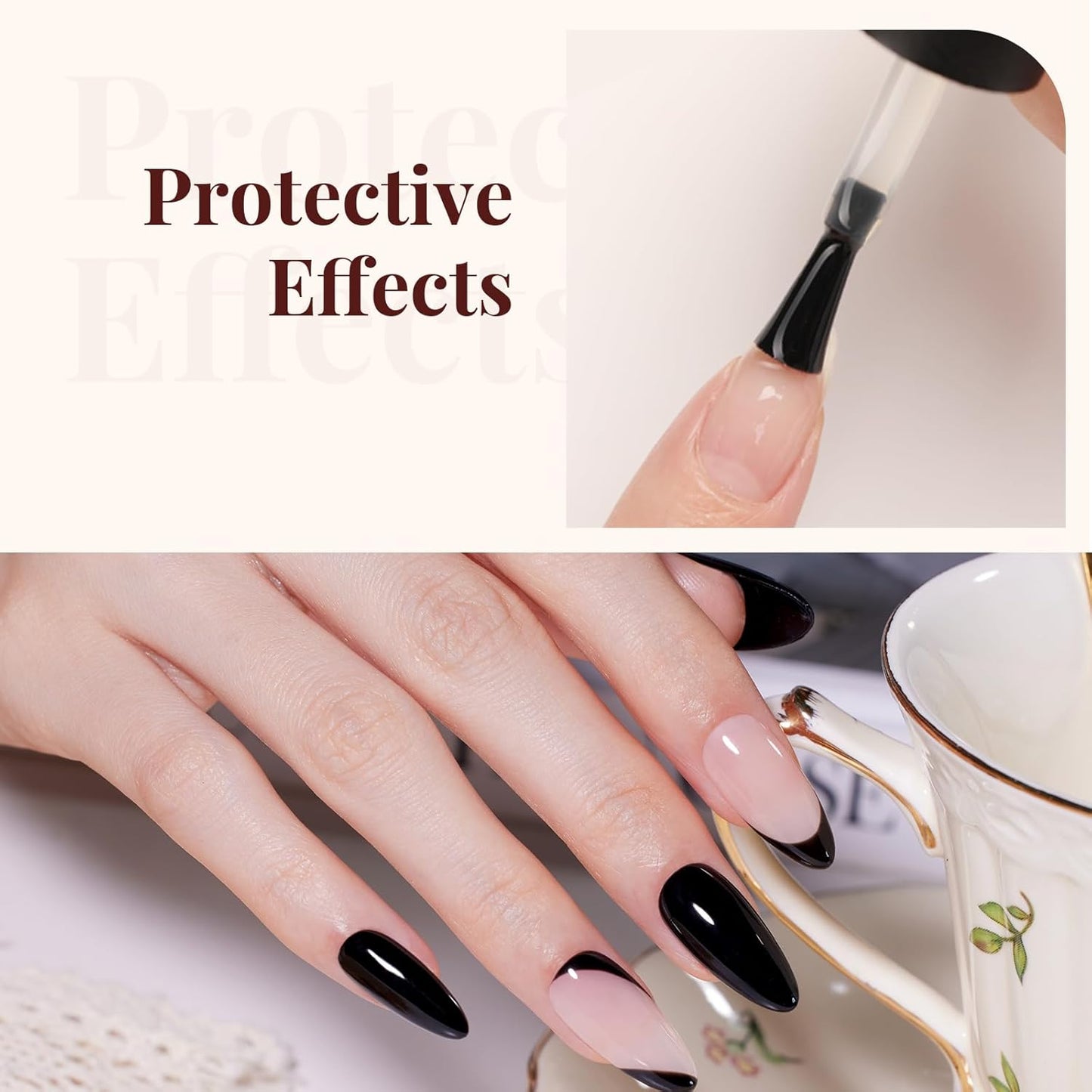 beetles Gel Polish 9 in 1 Gel Nail Glue for Clear Acrylic Nails Tips, Long Lasting Super Strong Brush Nail Glue for Fake Nails, Base Blooming Nail Gel, New Safe Formula, U V Light Cure