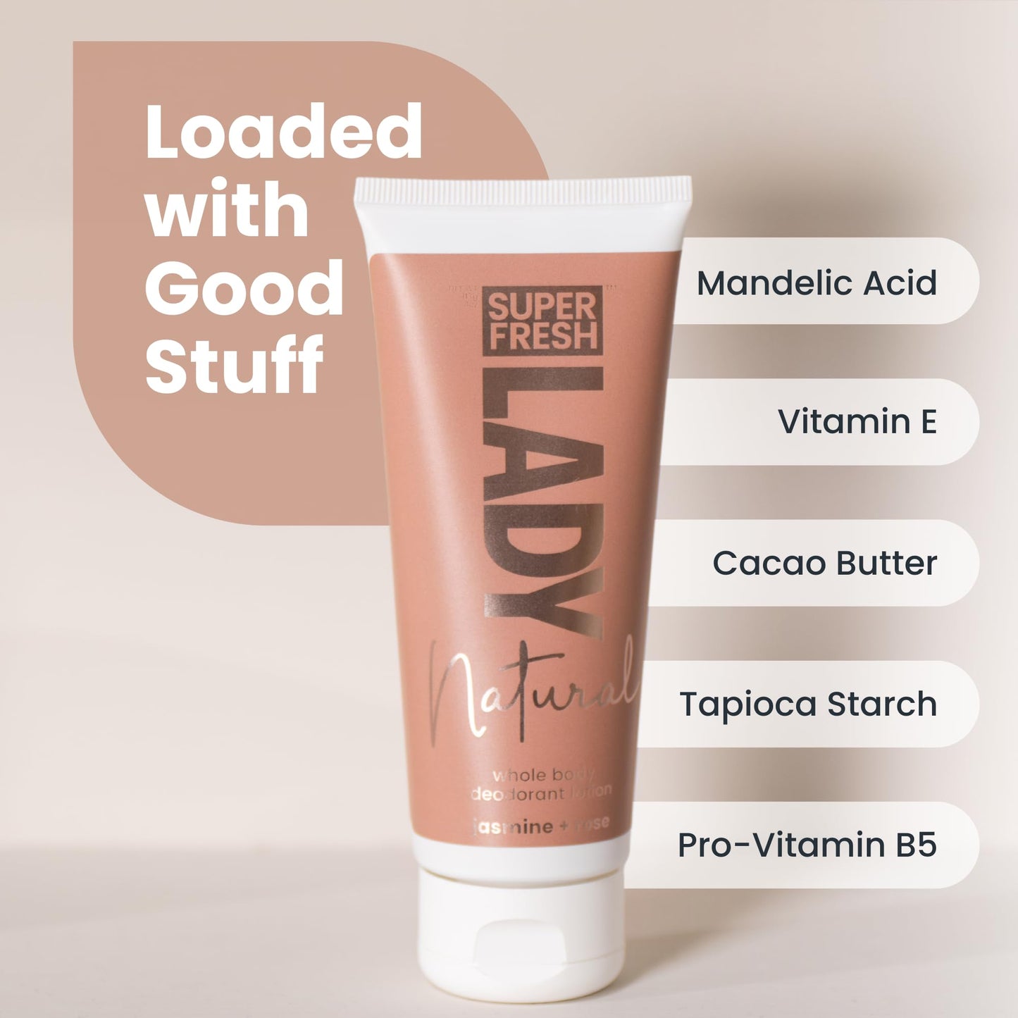 Super Fresh Lady Parts Natural Deodorant for Women Aluminum Free Odor Control for Privates Underboobs Thighs Armpits Skinfolds Jasmine Rose Scent Long Lasting Freshness for Sensitive Care 2 Pack