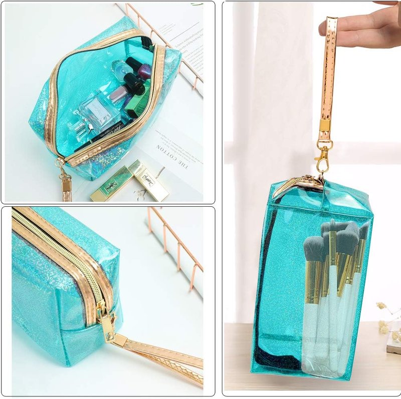 Waterproof Cosmetic Bag Set - 5 Pack Portable Translucent Makeup Pouches | Travel Toiletry Organizers