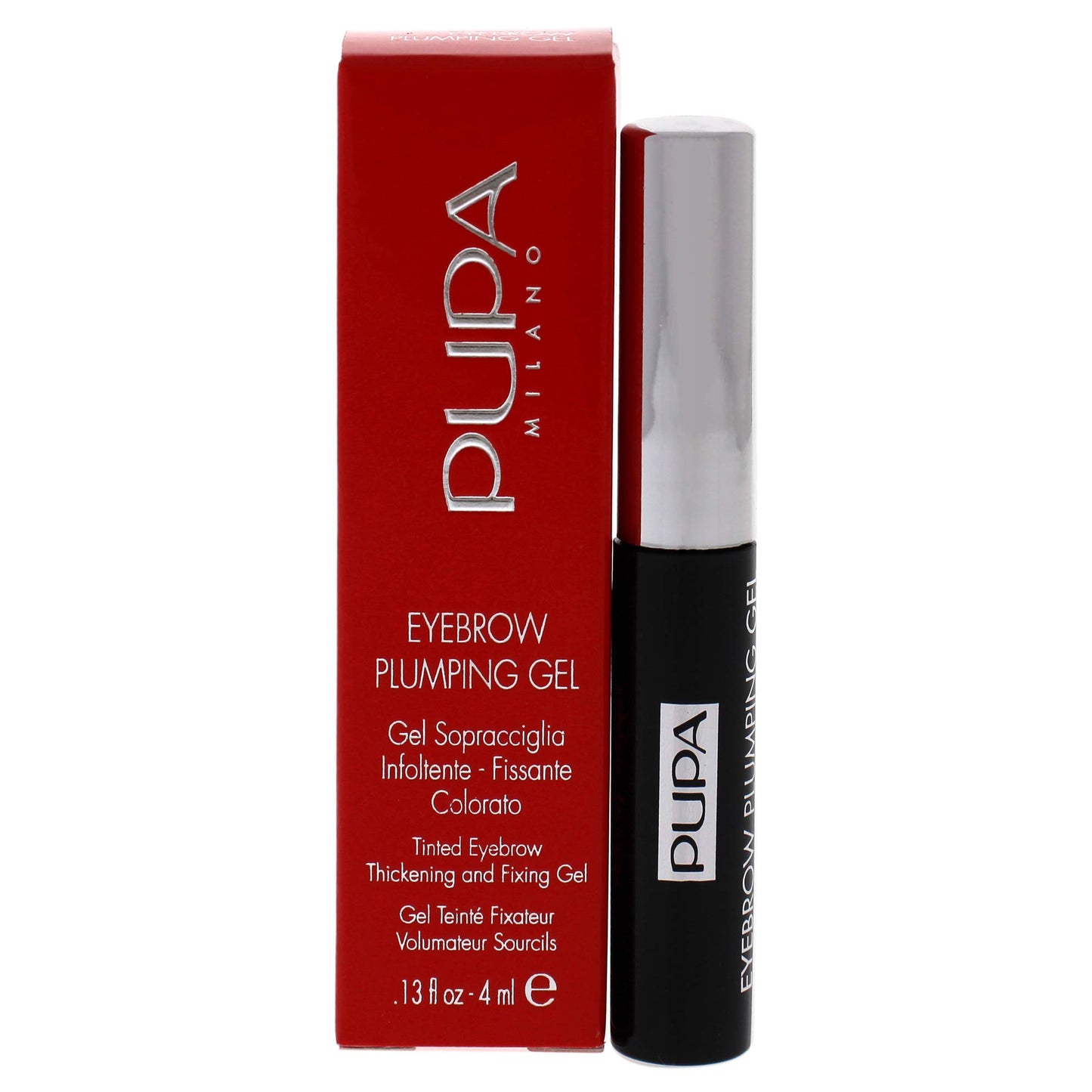 Pupa Milano Eyebrow Plumping Gel - Thickening and Fixing Eyebrow Gel - Ideal For Thick and Tamed Eyebrows - Gives Plumping Effect That Looks Absolutely Natural - 003 Dark Brown - 0.13 Oz