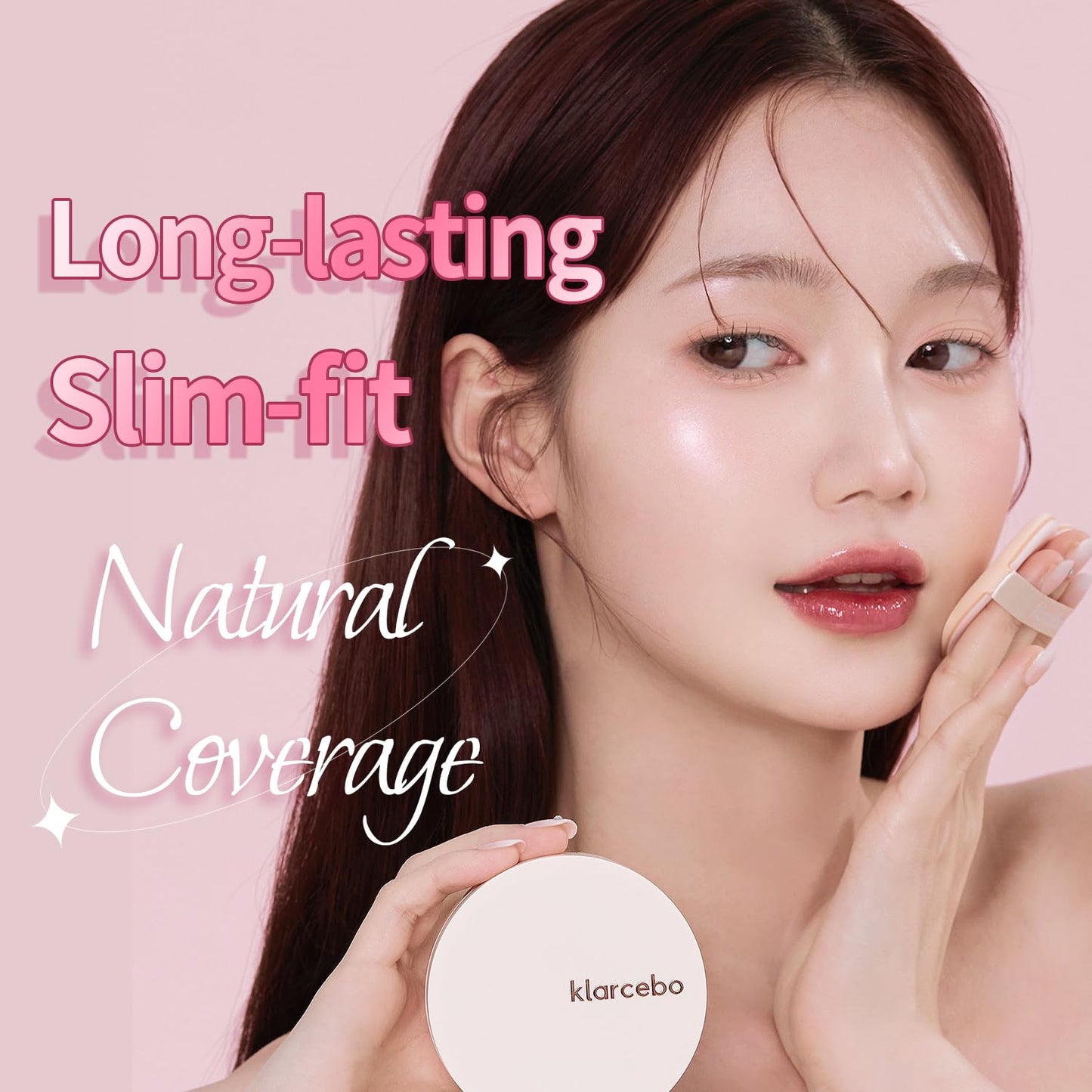 KLARCEBO New Heart Cica Cushion Foundation – Lightweight K-Beauty Cushion Compact with Centella Asiatica, Natural Coverage, Long-Lasting, Non-Caking, Moisturizing Makeup with Elastic Puff