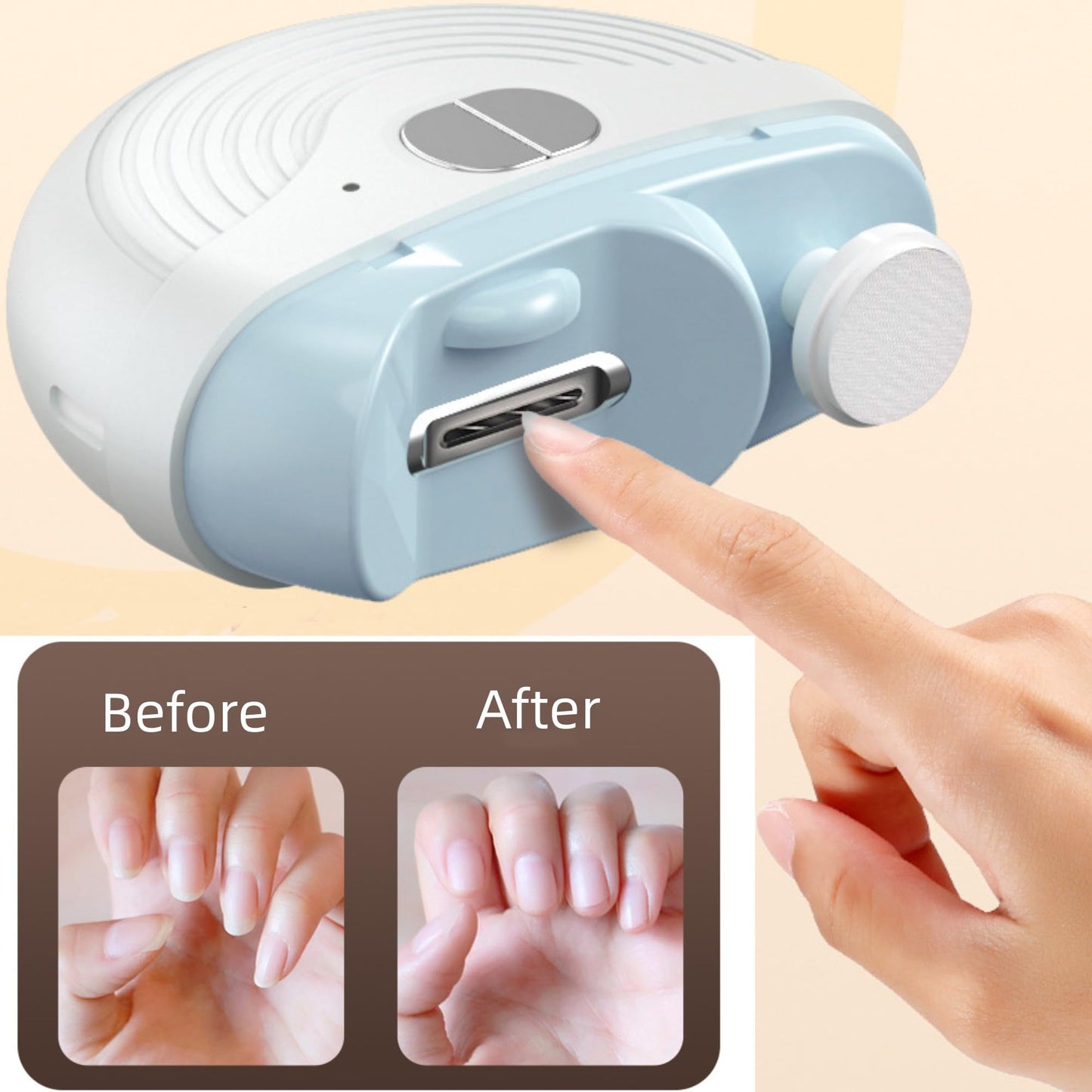 Electric Smart Nail Clippers for Adults Seniors, Automatic Nails Trimmer with 3 Speeds Strong Power, Upgraded Rechargeable Painless Thick Toe Fingernail Trimmer with Polisher, Light, Clip Storage