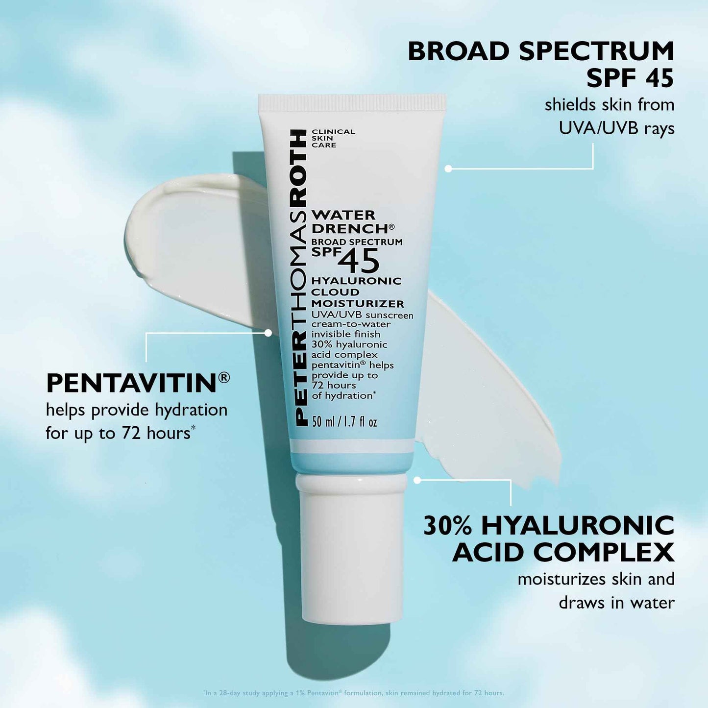 Peter Thomas Roth | Water Drench® Broad Spectrum SPF 45 Hyaluronic Cloud Moisturizer