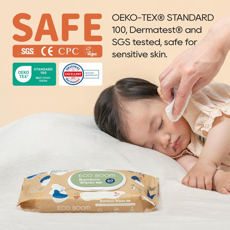 ECO BOOM Bamboo Baby Wipes - 99% Water-Based & Unscented Baby Wipes, Plant-Based & Hypoallergenic Wet Wipes Bulk (960 count), 16 Pack