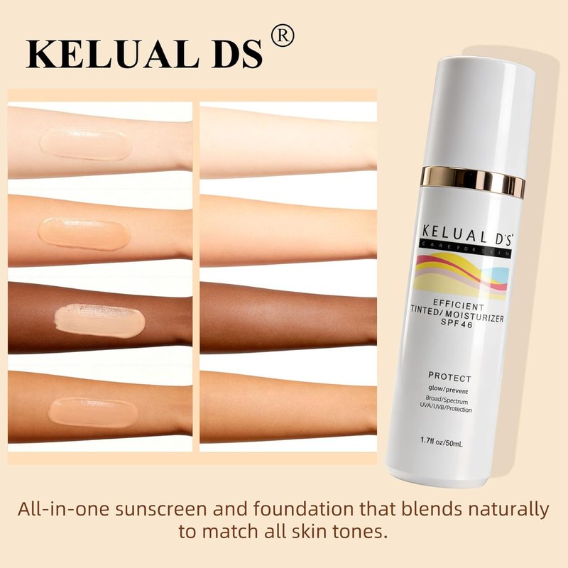 Anti-Aging Tinted Face Moisturizer - Sheer Sunscreen SPF 46 | Hydrating Skin Care, 1.7 oz