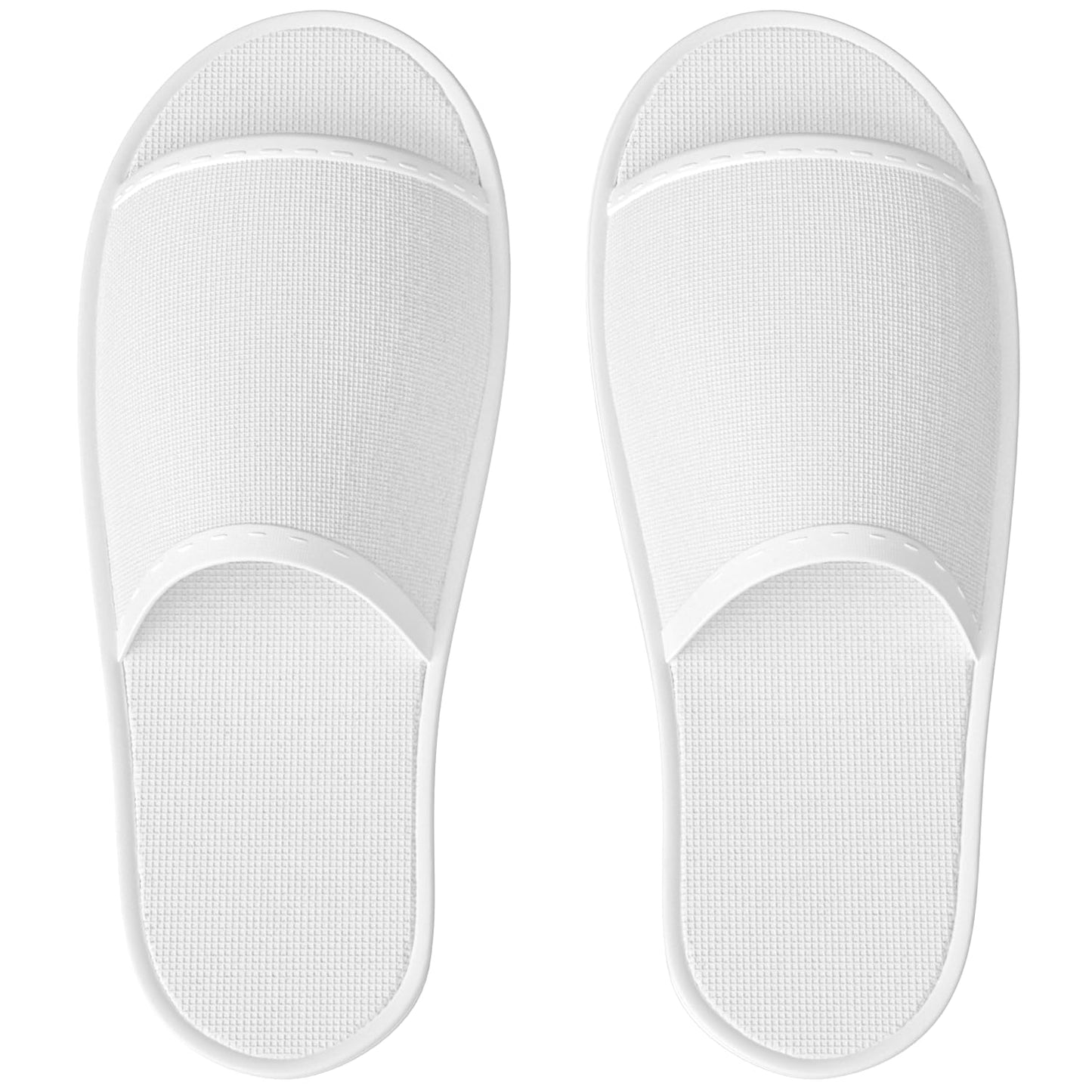 Maeline 12 Pairs Spa Slippers, Open Toe, Breathable, Non-Slip, Disposable Slippers for Guests, Family, House, Indoor, Hotel, Retreat, Salon, Wedding, Travel for Women & Men, White