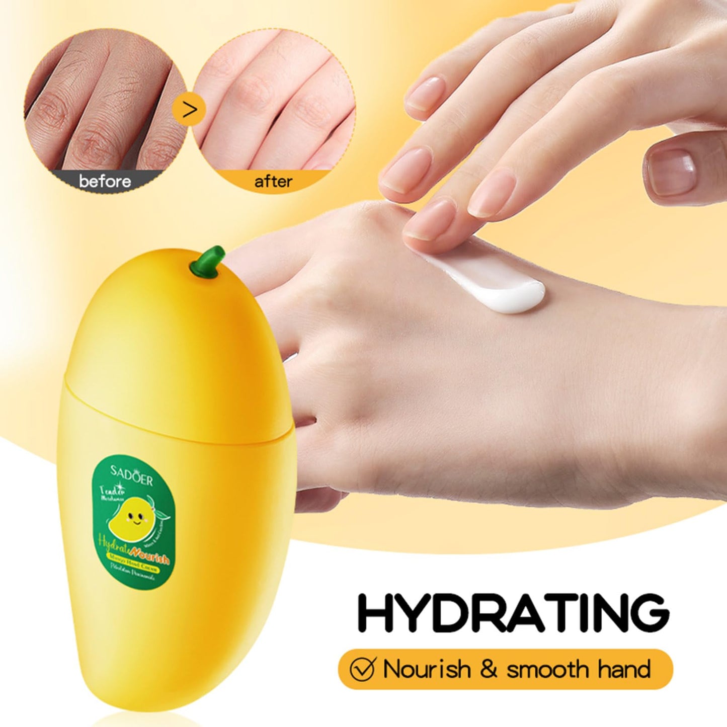 CLY AMS Mango Hand Milk, Mango Moisturizing Hand Cream for Dry Cracked Hands and Skin, Fruit Hand Lotion with Natural Plant Fragrance