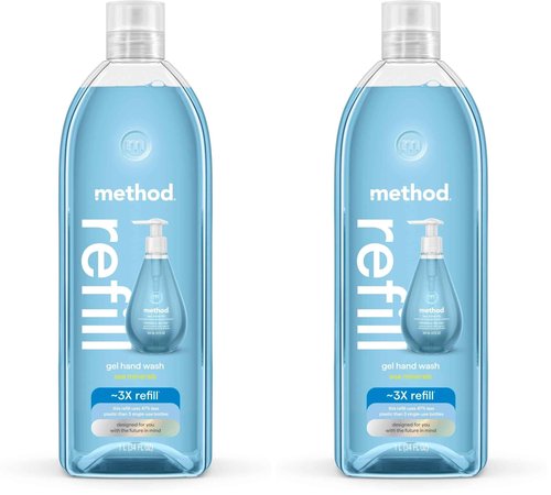 Method Gel Hand Soap Refill, Sea Minerals, Biodegradable Formula, 34 Fl Oz (Pack of 2)