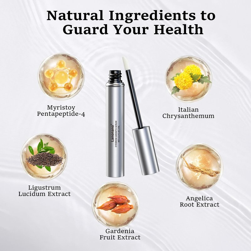 Lanonano Eyebrow Serum, Fuller & Longer Looking Eyebrow Growth Serum, Advanced Eyebrow Enhancement