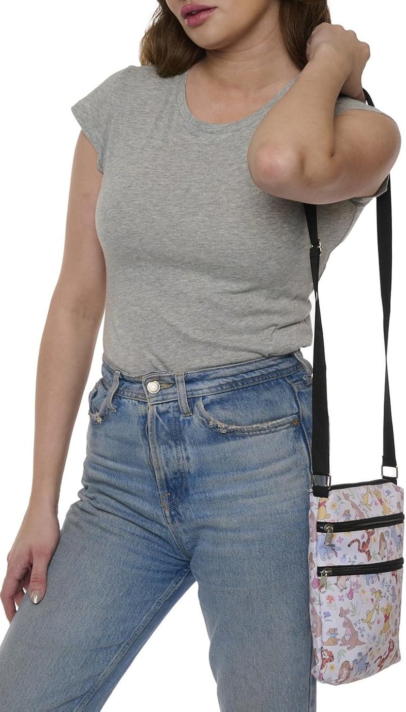 Winnie the Pooh Crossbody Bag - Stylish Travel Passport Holder | Beige Design