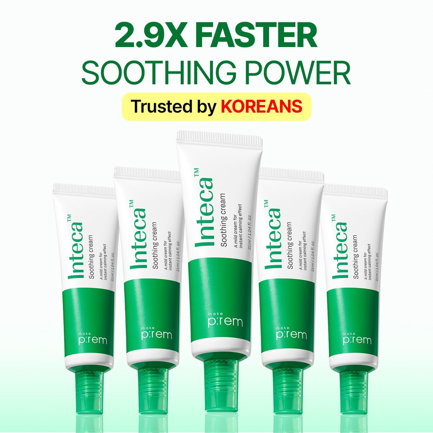 MAKE P:REM INTECA™ Soothing Cream | 2.9x Faster Trouble Relief with Advanced Non-Comedogenic Centella Asiatica for Acne-Prone Sensitive Skin, All Skin Types, Korean Vegan Moisturizer, 2.70 fl. oz.
