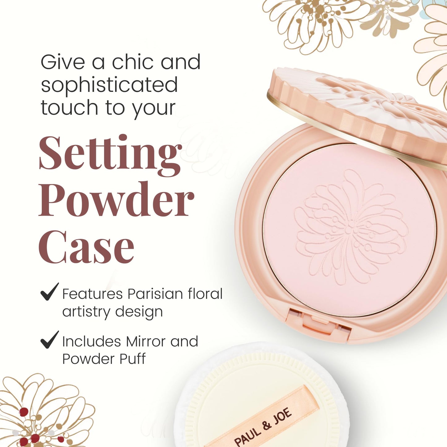 Paul & Joe Setting Powder Refill Only, Case Sold Separately, All-Day Lightweight Compact Powder, Ideal Face Makeup for Setting a Flawless Look and Controlling Oil, 01 Pink Shade, 0.31oz