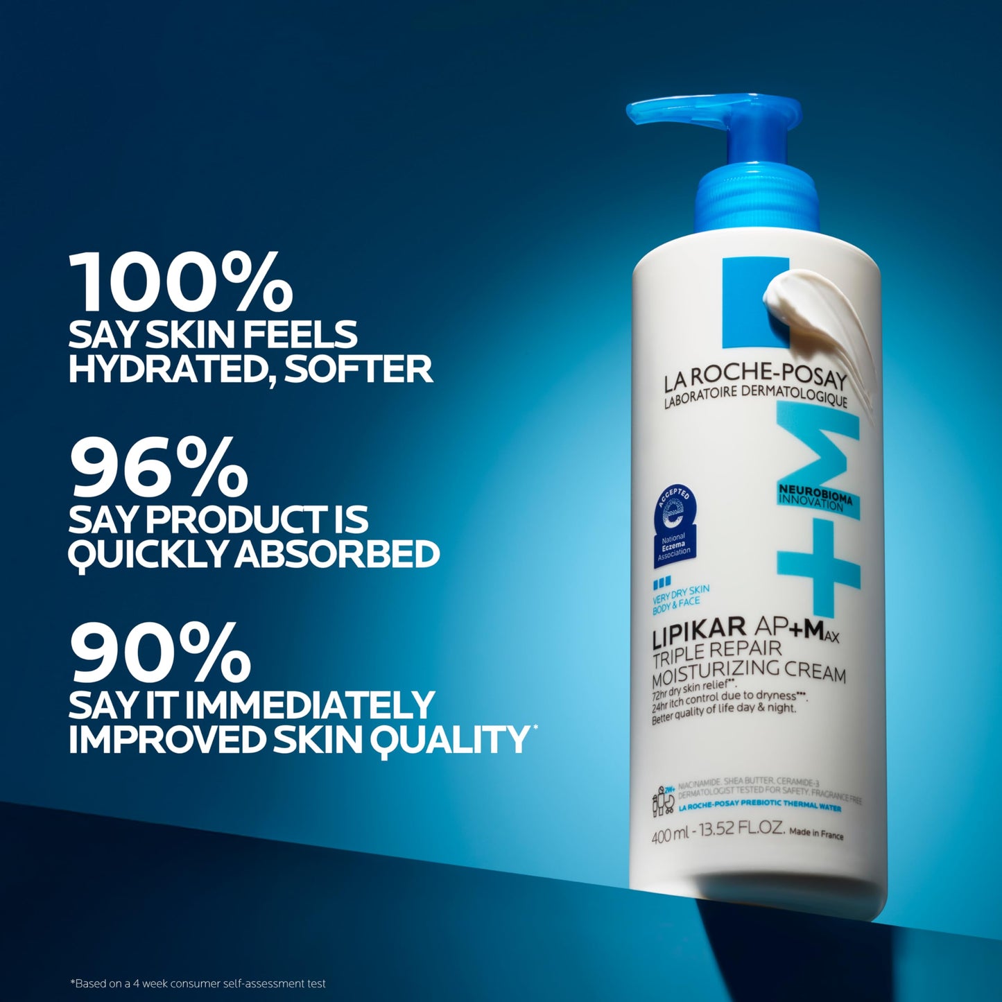La Roche-Posay Lipikar AP+MAX Triple Repair Moisturizing Body Cream | Face & Body Lotion for Dry Skin with Shea Butter & Niacinamide | Gentle Moisturizer for Very Dry, Rough & Sensitive Skin, 475ml