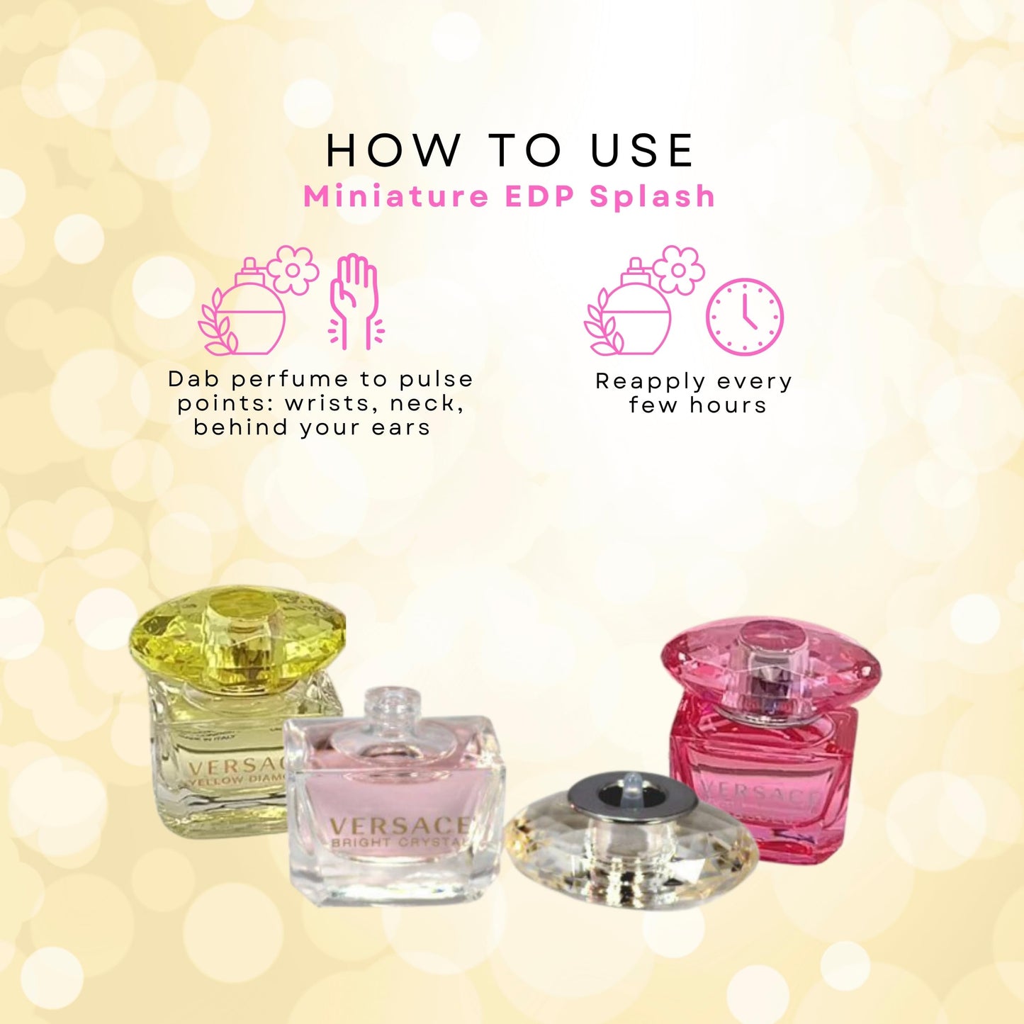 Versace Perfume Gift Set for Women – Mini Variety Gift Set Trio Collection – Absolu, Bright Crystal, Yellow Diamond