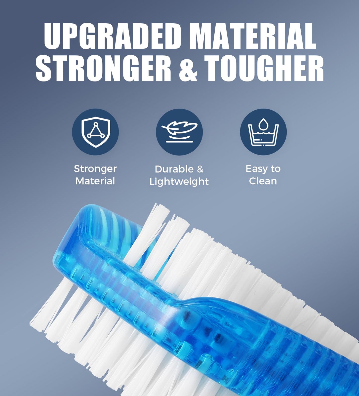 Nail Brush for Cleaning Fingernails, Larbois 2 Pack Two-Sided Extra-Wide Fingernail Brush for Cleaning Stiff Bristles Nail Scrubber Brush Mechanic Hand Scrub Brush with Hanging Rope