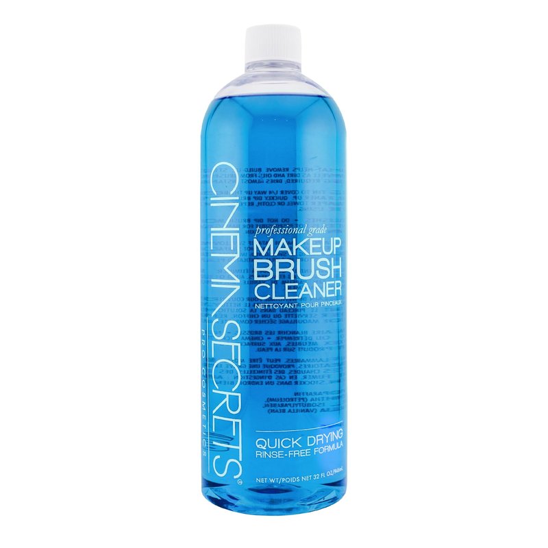 Cinema Secrets Original Blue Vanilla Makeup Brush Cleaner Solution - Professional Cleanser for Makeup Brushes - Quick-Drying, Rinse-Free Formula - Removes Stubborn Waterproof Make Up (32 fl oz)