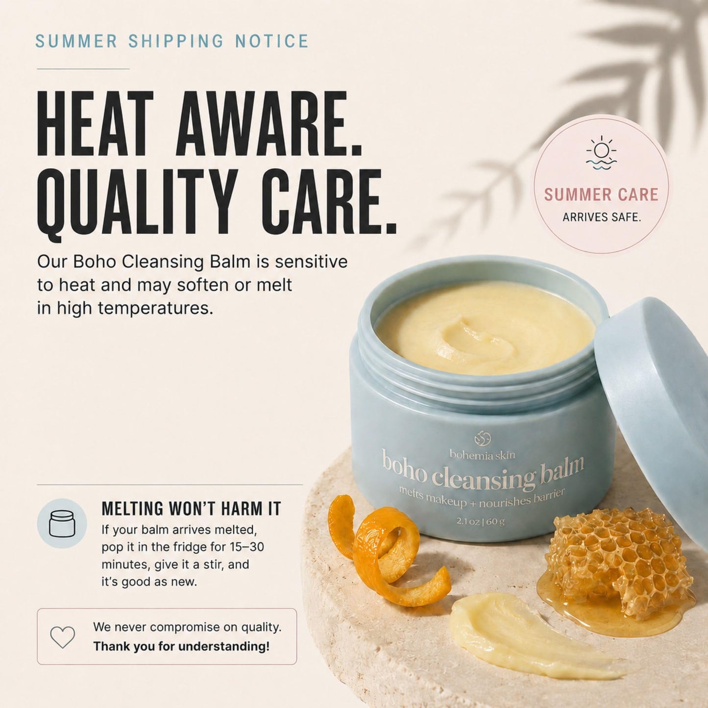 Bohemia Skin Boho Cleansing Balm – Hydrating Makeup Remover & Double Cleanse for Sensitive Skin – Manuka Honey & Sea Buckthorn – Melts Waterproof Mascara & SPF – Barrier Support Face Wash (2oz)
