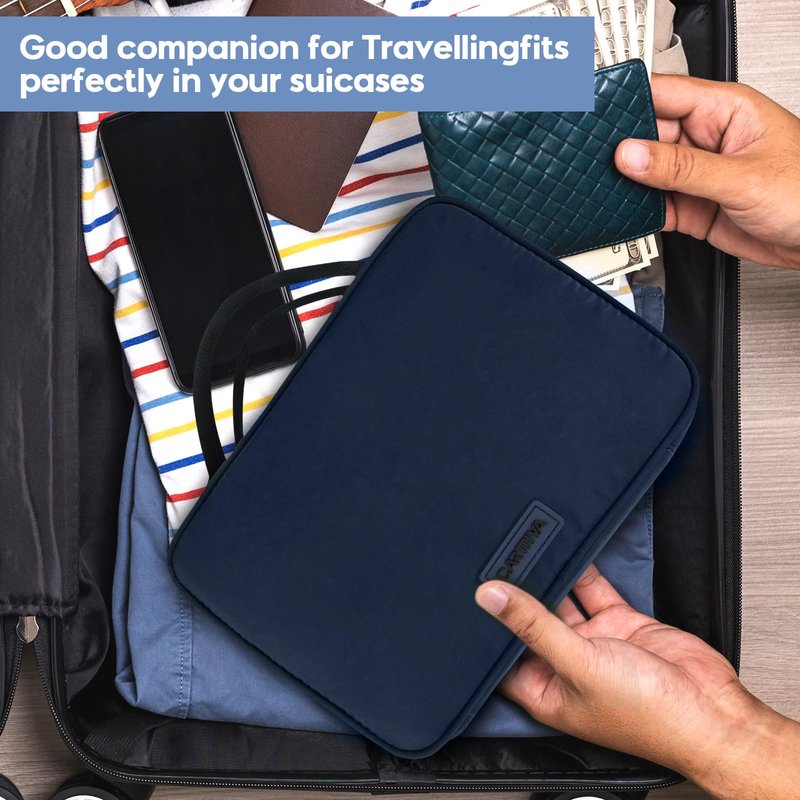 Carttiya Travel Toiletry Bag for Men, Portable Travel Cosmetic Organizer Dopp Kit Water-resistant Shaving Bag for Toiletries Accessories with Hanging Hook, Full-size Container Blue