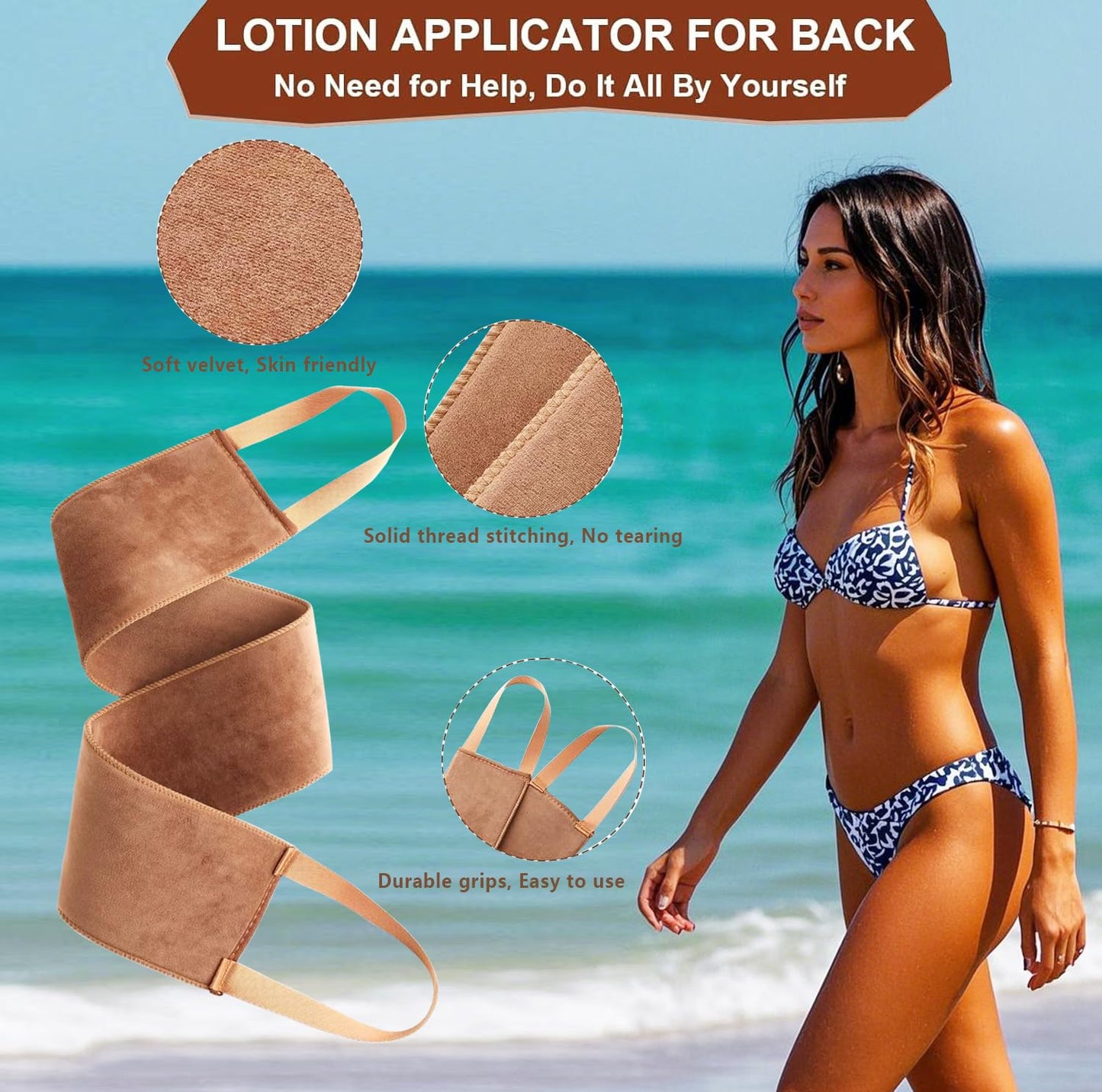4 in 1 Luxury Velvet Tanning Mitt Self Tanning Mitt Applicator Self Tanner Brush Self Tanner Back Applicator Self Tanner Mitt Tanning Brush Tanning Glove