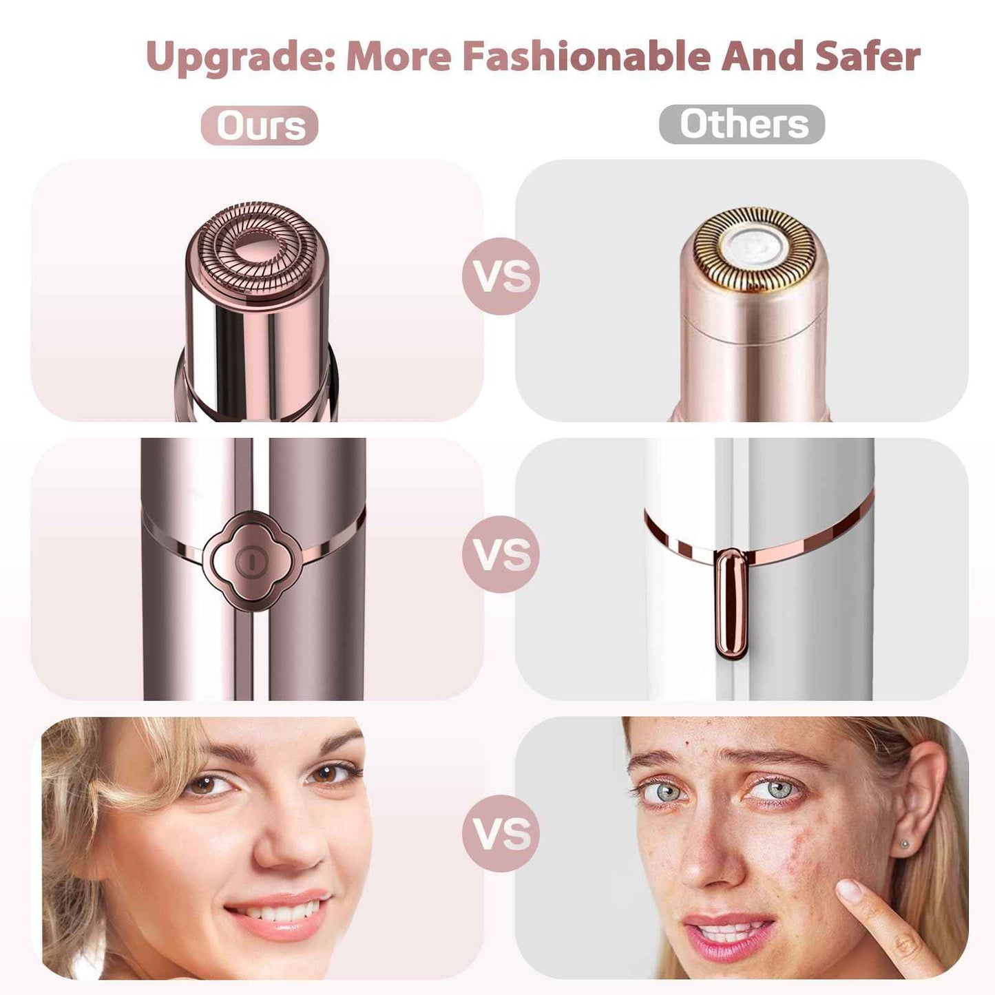 Facial Hair Removal for Women, Rechargeable Painless Facial Hair Remover for Face, Lip, Chin with a Velvet Bag