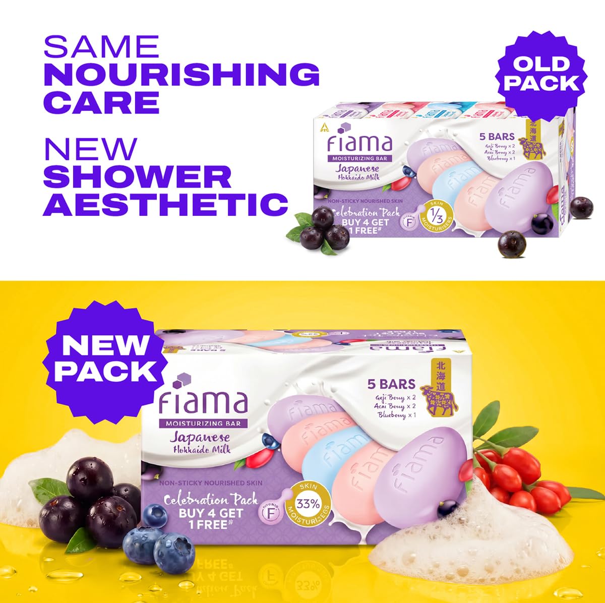 Moisturizing Soap Bars - Japanese Hokkaido Milk & Berries | Celebration Pack of 5