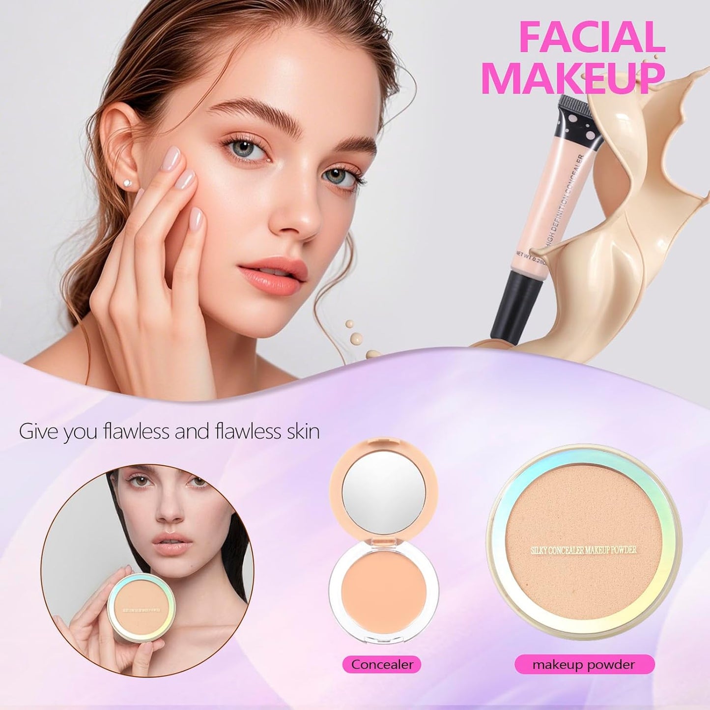 Makeup Kit for Teens - Complete Set with Eyeshadow Palette, Lip Gloss, Mascara & Brushes | Perfect Gift for Women