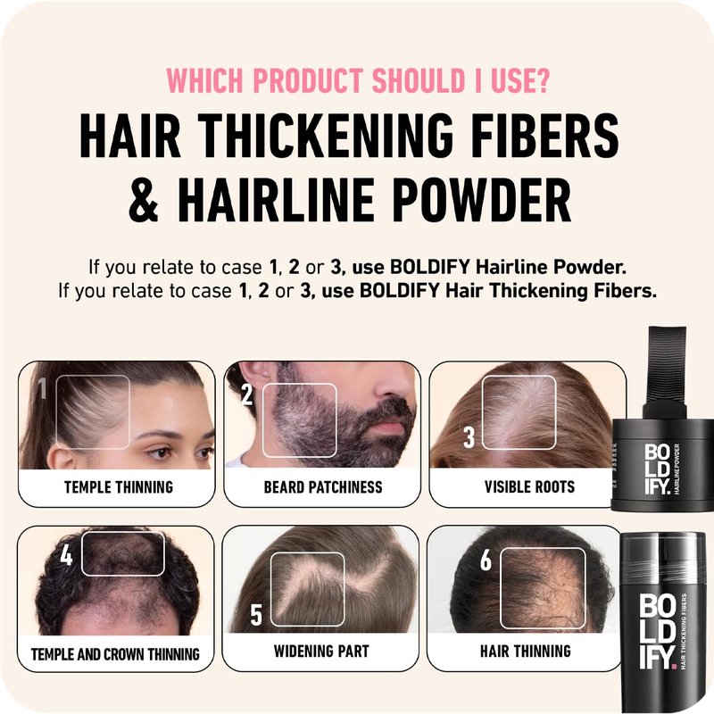 BOLDIFY Hair Fibers (28g) - Fill In Thinning and Fine Hair for an Instantly Fuller, Thicker Look - 14 Shades for Women & Men - Dark Brown