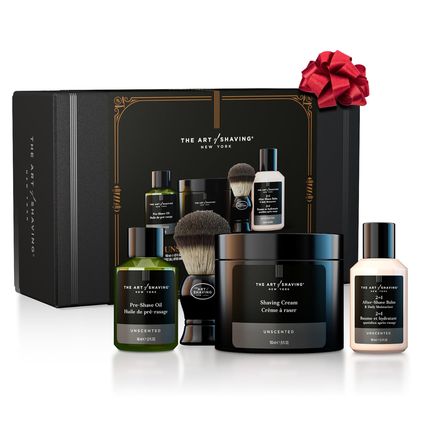 The Art Of Shaving Unscented Shave Kit for Men – Clinically Tested For Sensitive Skin – For a Close, Comfortable Shave – Pre-Shave Oil, Shaving Cream, Shaving Brush, After-Shave Balm