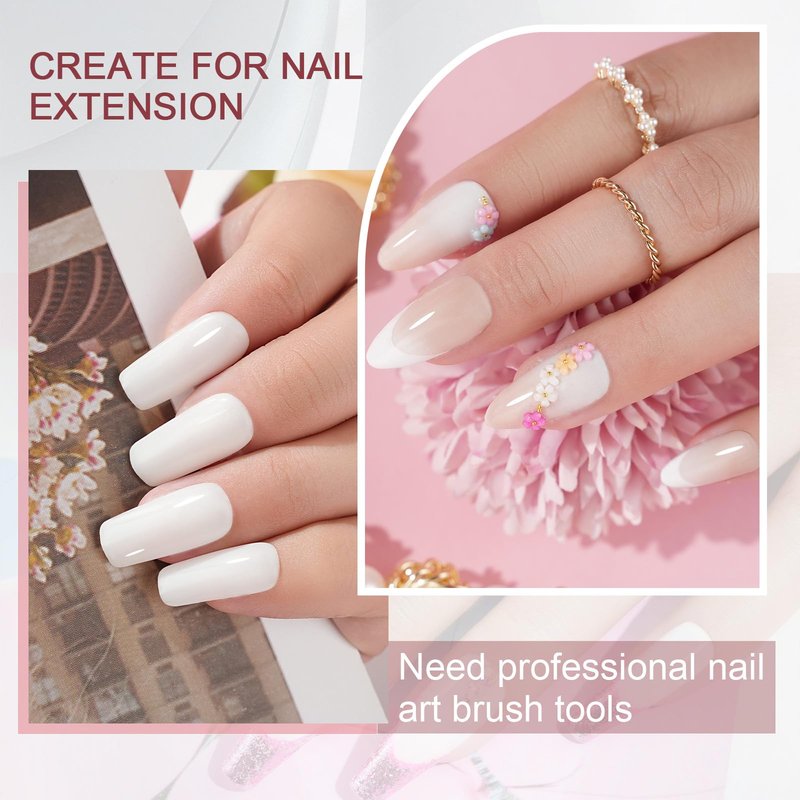 Eodci White Acrylic Powder, 56g/2oz Acrylic Powder Large Capacity Professional Acrylic Nail Powder for Nail Acrylic Extension, Nail Carving, Long-Lasting, No Nail Lamp Needed
