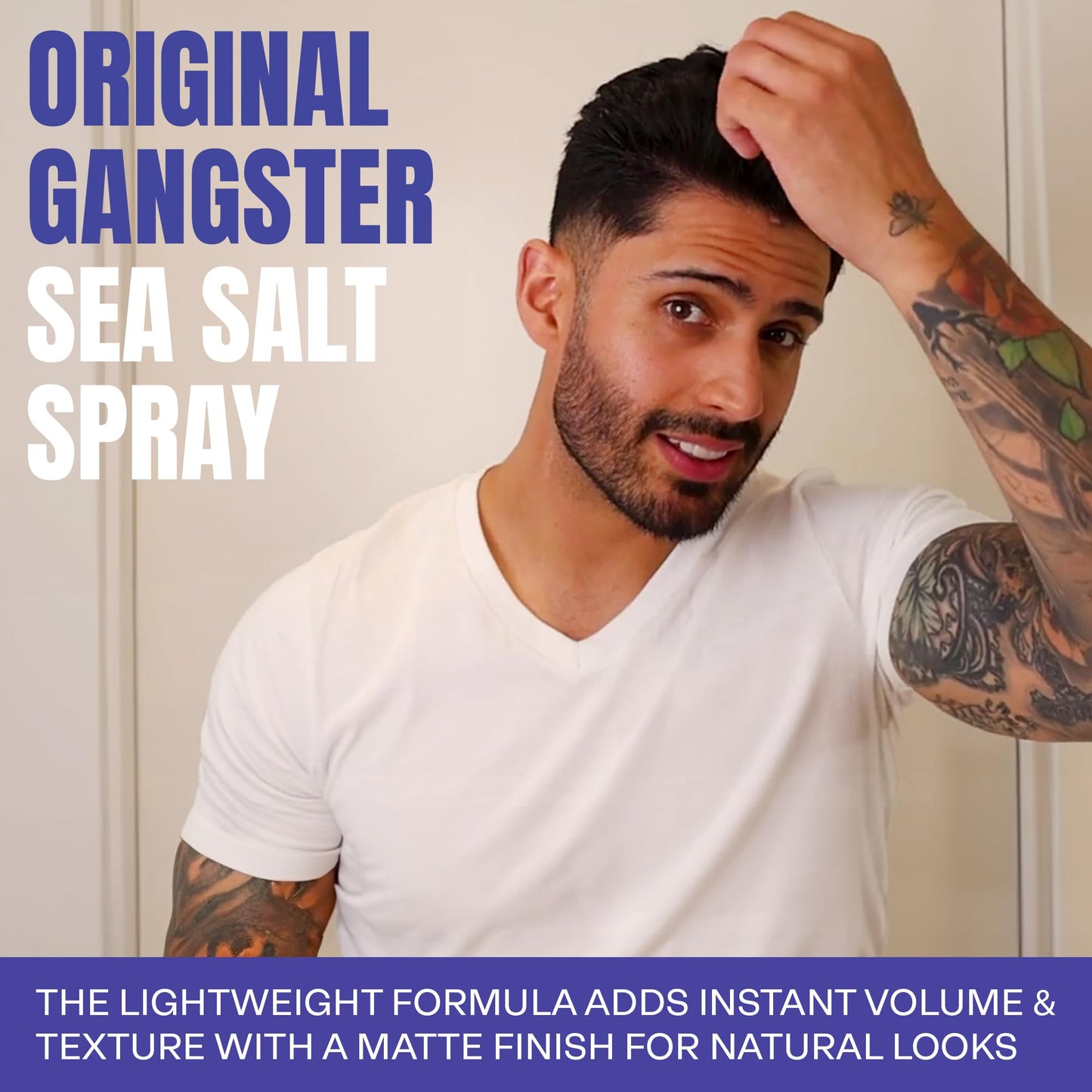 Billy Jealousy Sea Salt Spray, Texturizing and Volumizing Hair Spray for All Hair Types and Beard Lengths, Oud Wood Scent, Original Gangster, 4 fl. oz.