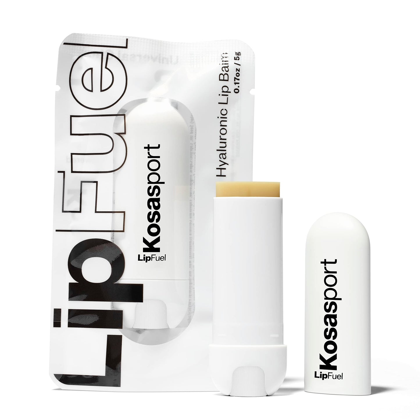 Kosas LipFuel Lip Balm – Hydrating Tinted Lip Balm with Hyaluronic Acid & Konjac, Nourishing Lip Care, Smooth Glossy Finish, Baseline