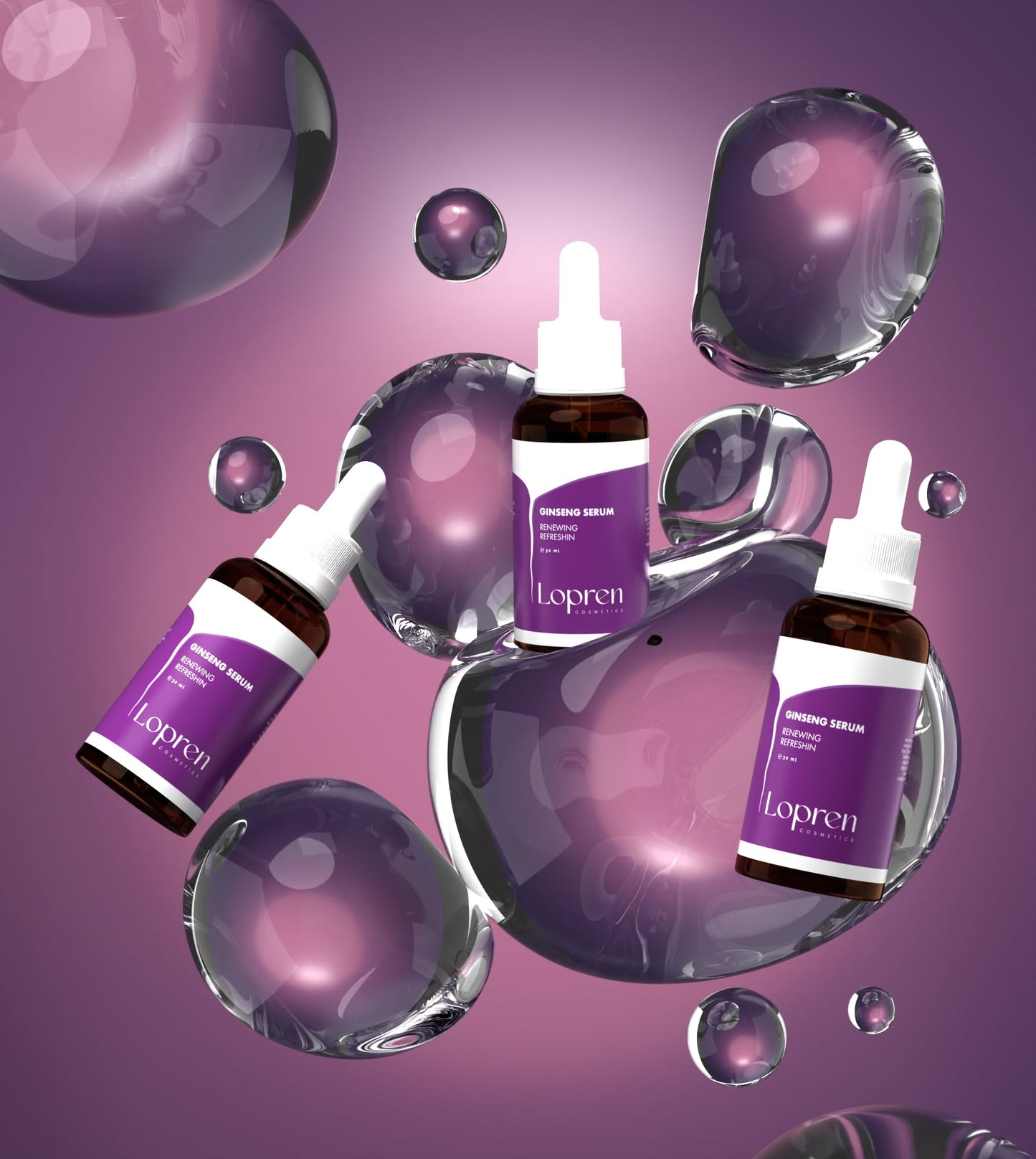 Lopren Ginseng Serum, Skin Renewing & Hydrating Facial Serum, High-Potency Ginseng & Peptides for Anti-Aging, Wrinkle Care & Skin Radiance, Paraben-Free & Fragrance-Free, 1 Fl Oz