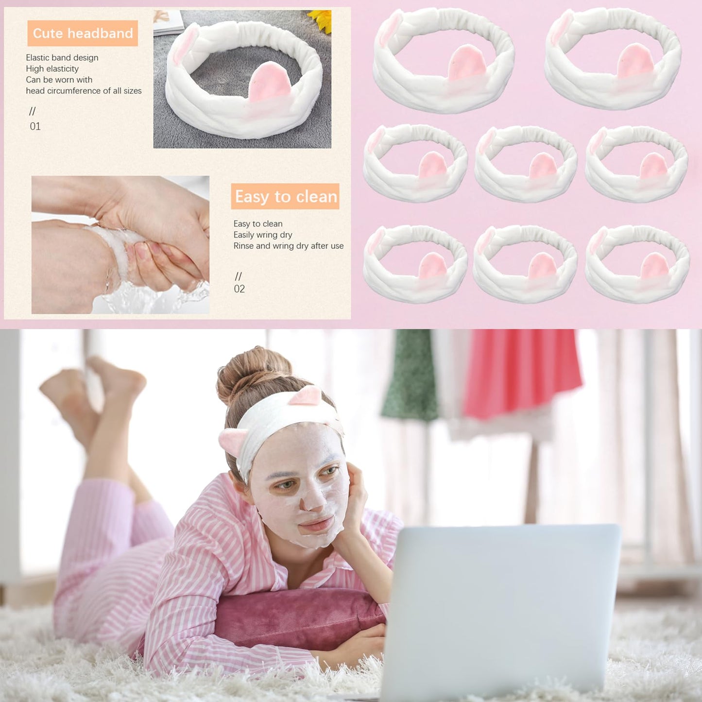 48 Pcs Spa Party Supplies for Girls,Spa Party Favors, Facial Masks,Under Eye Patches,Hand Cream, Lip mask,Headband,Sleepover Party Baby Shower Favors,Spa Day Kit Pool Party Birthday Gifts for Women