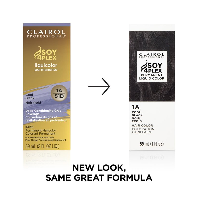 Clairol Professional Permanent Liquicolor, 1A Cool Black, 2 Fl Oz - Packaging May Vary
