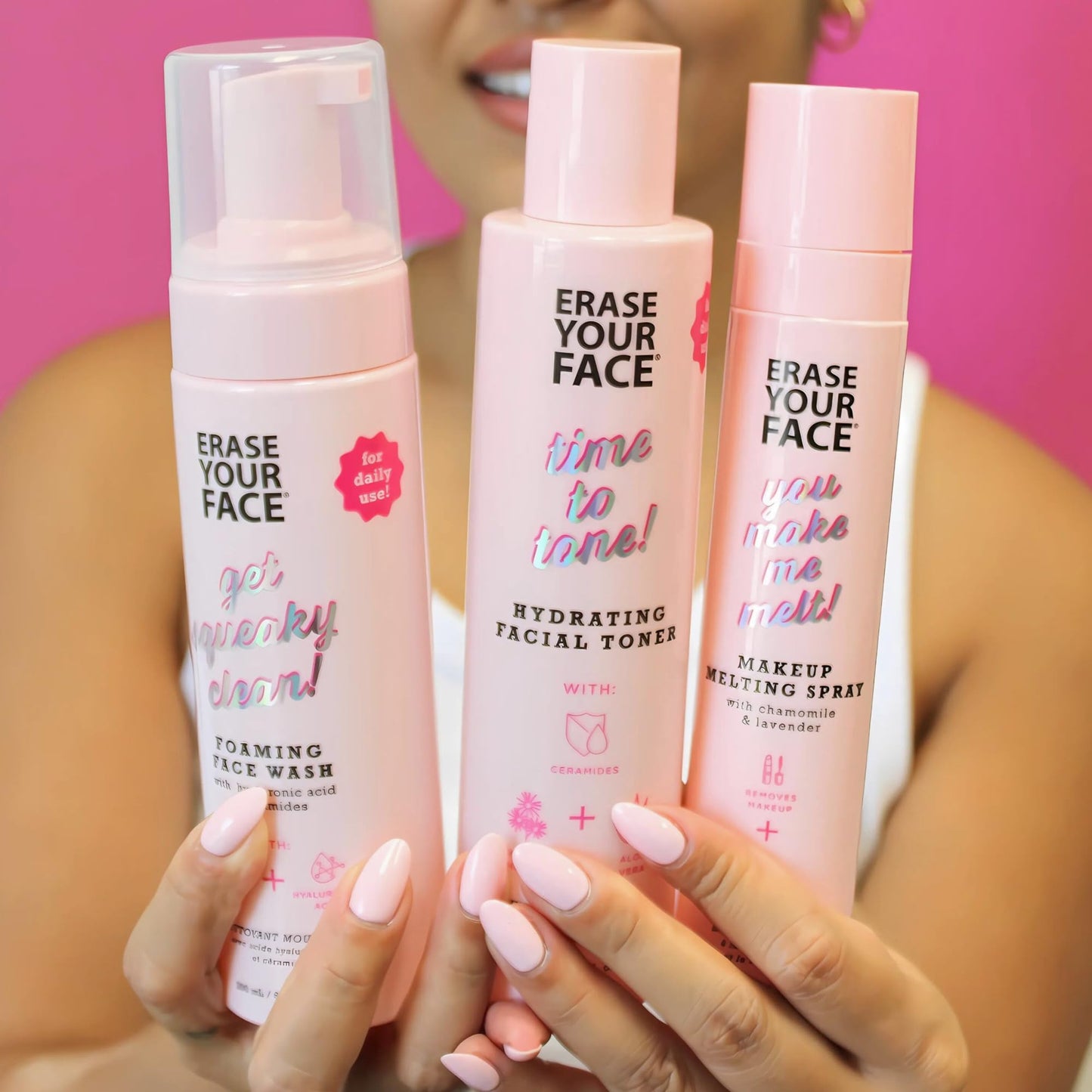ERASE YOUR FACE Foaming Face Wash - Gentle Face Wash to Rejuvenate & Nourish Skin - Hydrating Face Wash Enriched with Hyaluronic Acid, Ceramides & Vitamin C for a Radiant Glow (6.8 Fl Oz)
