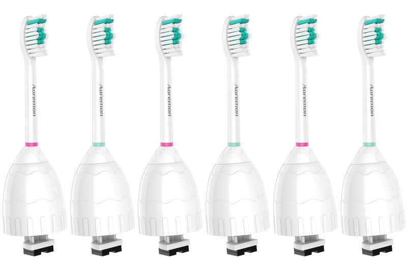 Aoremon Replacement Toothbrush Heads Compatible with Philips sonicare E-Series, 6 Pack Replacement Brush Heads Come with Caps