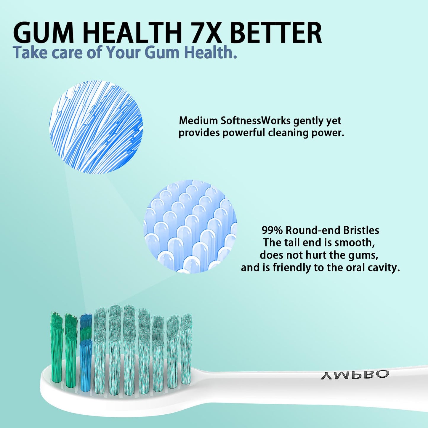 YMPBO 10 Pack Toothbrush Replacement Heads Compatible with TAO Clean Sonic Toothbrush Adults, Tooth Brush Head Toothbrush Heads Refill, Medium Bristles, Whitening