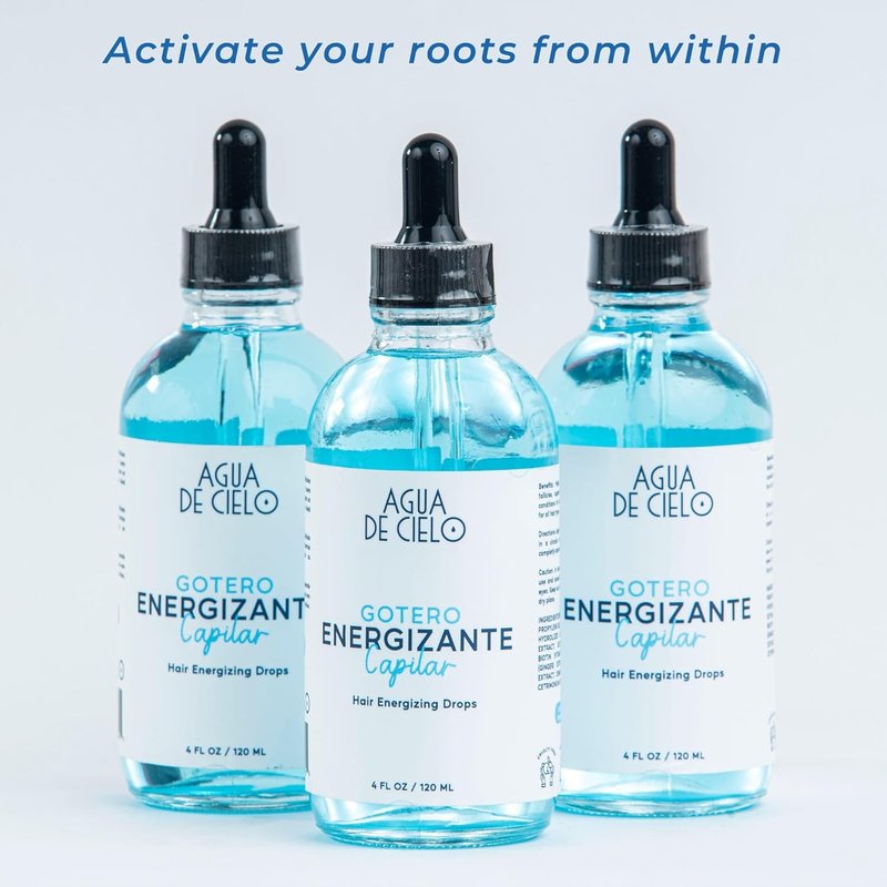 Agua de Cielo Hair Energizing Drops - Biotin & Ginger Growth Oil for Nourishing Hair Follicles | 4 Oz