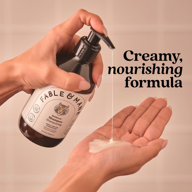 Fable & Mane Hydrating Shampoo, Moisturises and Cleanses Dry, Damaged Hair with Aloe Vera and Coconut Oil. For Medium to Thick Hair Types