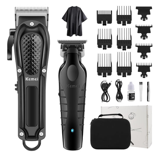 KEMEI Professional Hair Clippers Set for Men, Cordless Rechargeable Barber Clippers & Trimmers Kit, Clippers for Hair Cutting, Gifts for Men