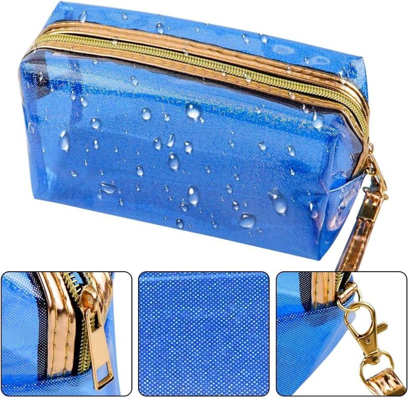 Waterproof Cosmetic Bag Set - 5 Pack Portable Translucent Makeup Pouches | Travel Toiletry Organizers