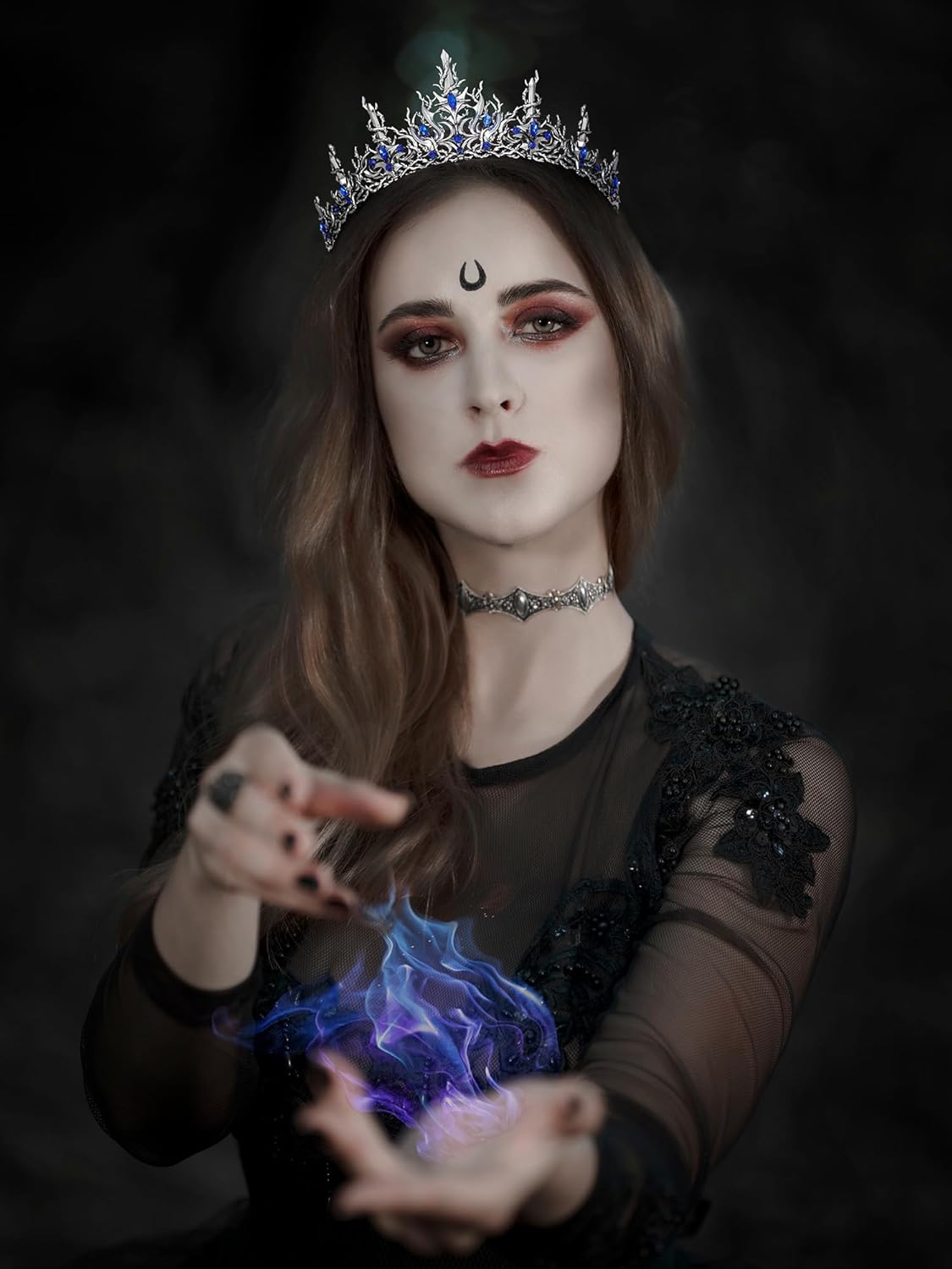 Halloween Crown - Black Gothic Tiara with Vines | Baroque Costume Accessory for Women & Girls